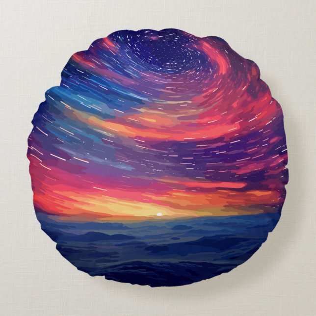 Cojín Redondo Constelación cósmica (Anverso)