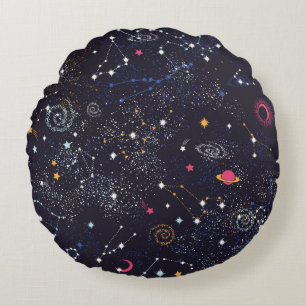 Cojín Redondo Constelación de galaxia espacial sin fisuras