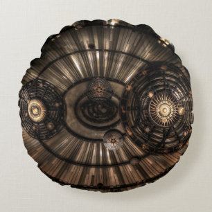 Cojín Redondo Constelaciones de zodiaco mecánicas de vapor