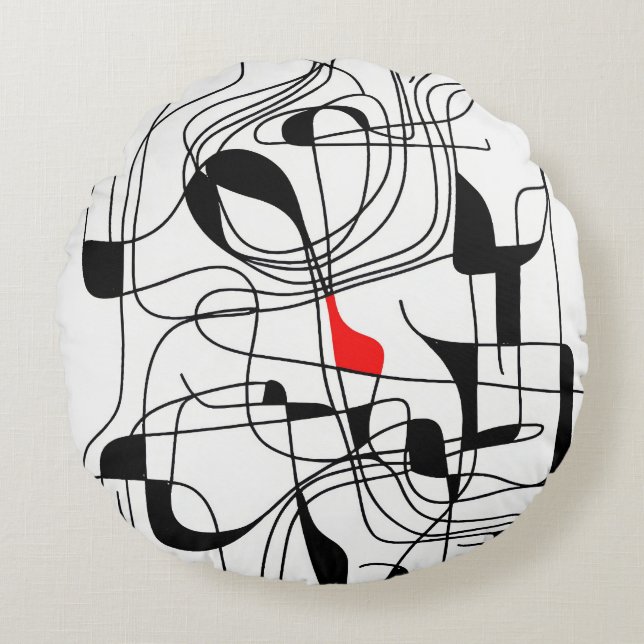 Cojín Redondo Contemporary Linear Design (Anverso)