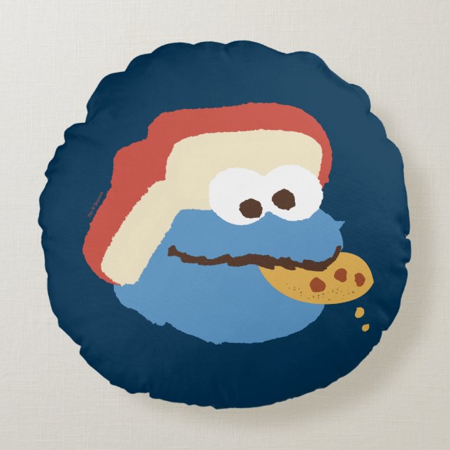Cojín Redondo Cookies del campamento de Monster de Cookie (Anverso)