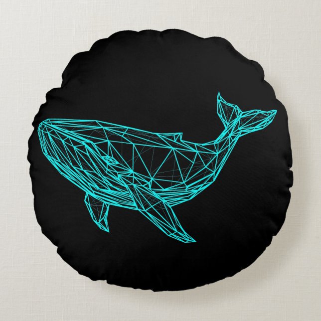 Cojín Redondo Cool Gamer Whale Throw Pillow (Anverso)