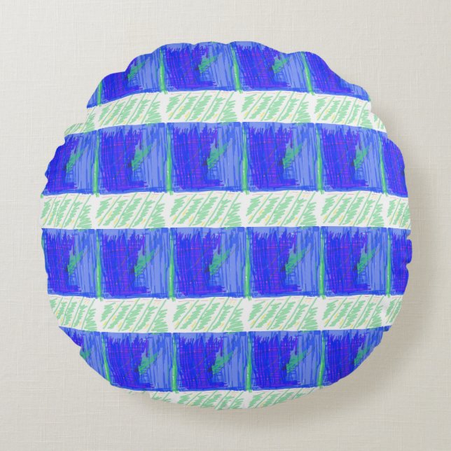 Cojín Redondo Coolest Nautical Abstract Accent Pillow (Anverso)