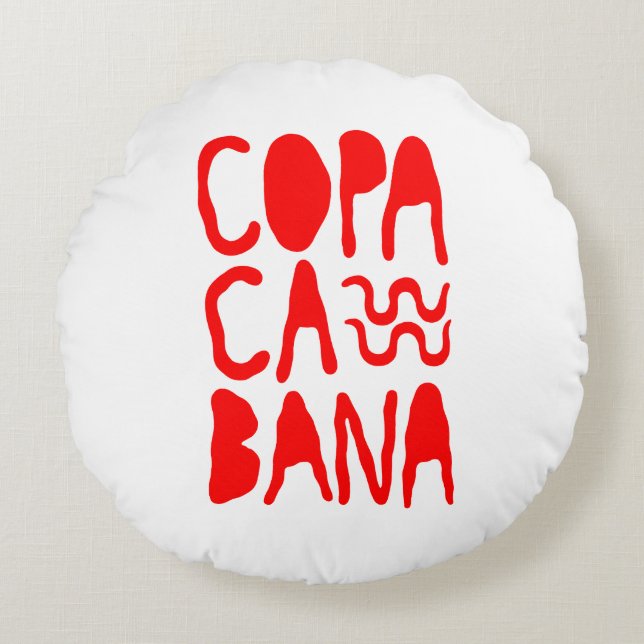 Cojín Redondo Copacabana Beach (Anverso)