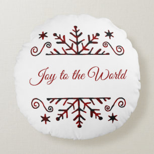 Cojín Redondo Copo de nieve a cuadros
