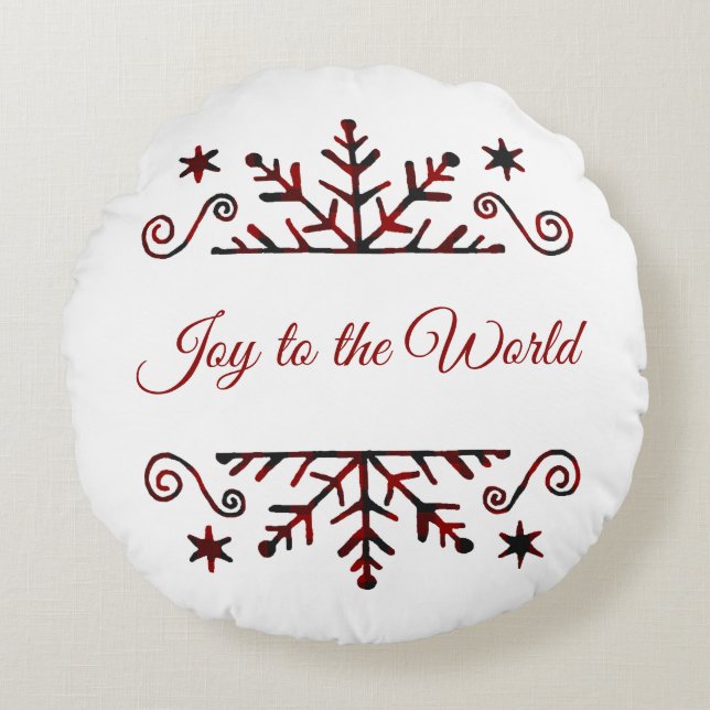 Cojín Redondo Copo de nieve a cuadros (Anverso)