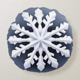 Cojín Redondo Copo de Nieve Grande Elegante