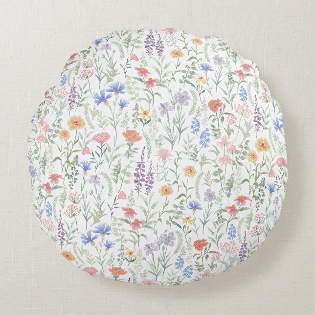 Cojín Redondo Coquette Wildflower Meadow  (Anverso)