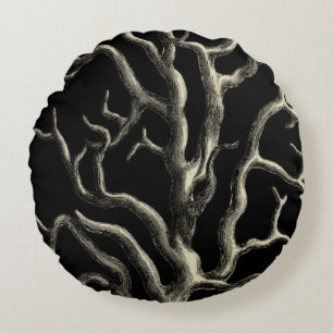 Cojín Redondo Coral negro y del moreno