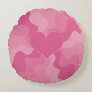 Cojín Redondo Corazón de amor - Rosa