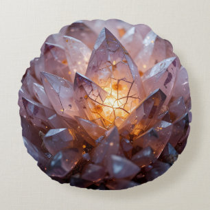 Cojín Redondo Corazón de cristal radiante