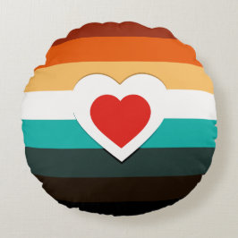 Cojín Redondo Corazón de degradado