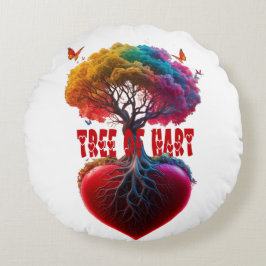 COJÍN REDONDO CORAZÓN DEL ÁRBOL