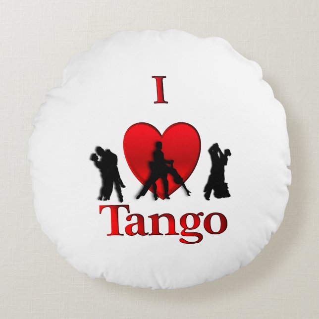 Cojín Redondo Corazón del tango (Anverso)