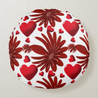 Corazón Floral Rojo Patrón Estético Flor Romántica