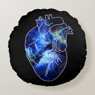 Cojín Redondo Corazón lleno de anatomía espacial infinita