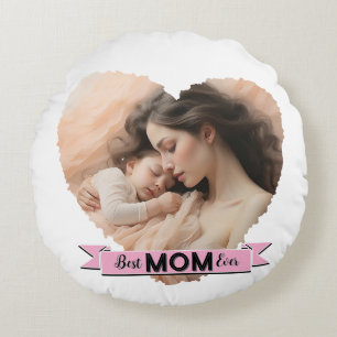 Cojín Redondo Corazón, mejor mamá de la cinta de la historia