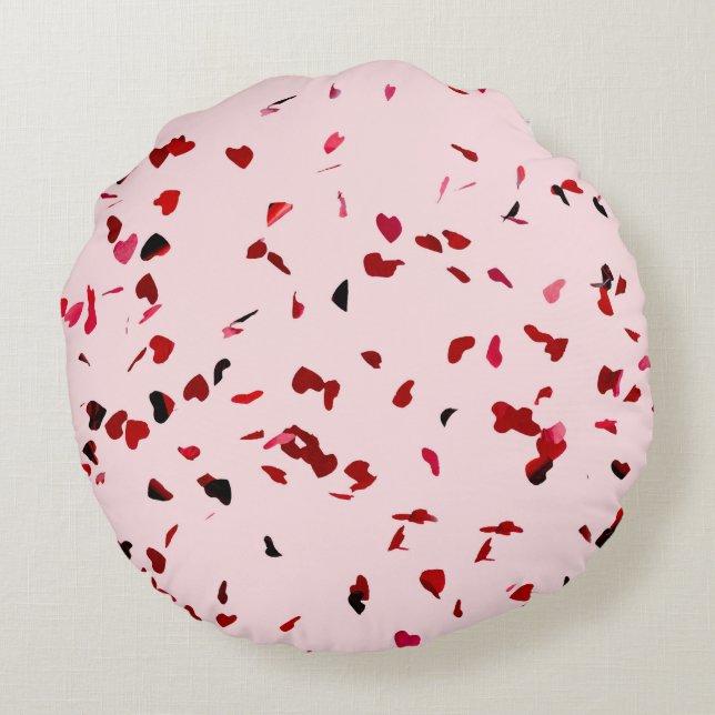 Cojín Redondo Corazones de amor (Reverso)
