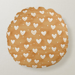 Cojín Redondo Corazones de Caramelo Navidad