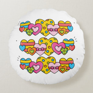 Cojín Redondo Corazones de San Valentín