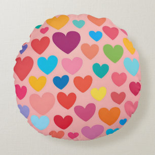 Cojín Redondo Corazones el día de San Valentín