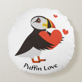 Cojín Redondo Corazones rojos de amor a Puffin