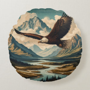 Cojín Redondo Cordillera del águila calva al aire libre