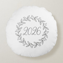 Cojín Redondo Corona de Laurel Minimalista 2026