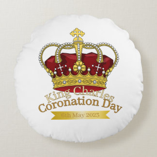 Cojín Redondo Corona del Día de la Coronación
