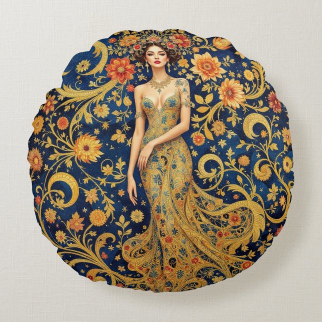 Cojín Redondo Corona floral (Anverso)