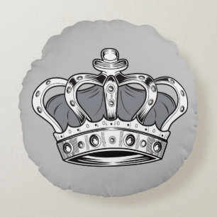 Cojín Redondo Corona - Gris