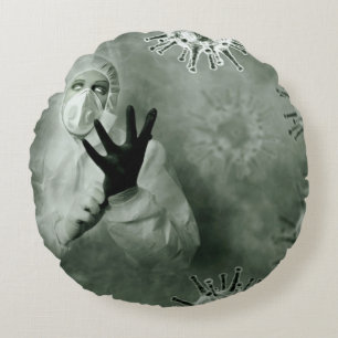 Cojín Redondo Coronavirus Nurse