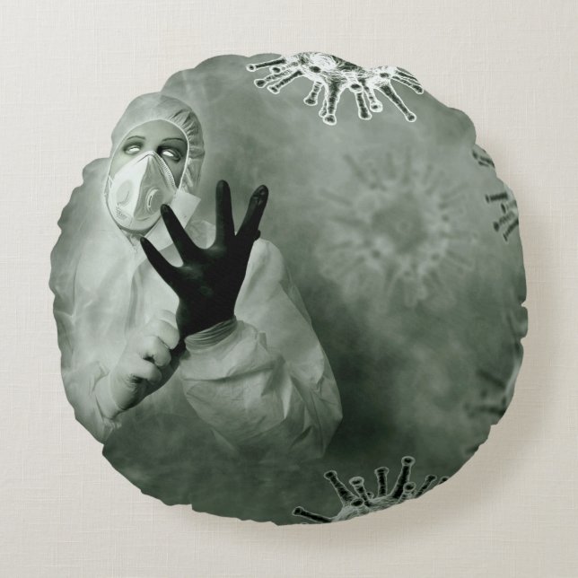 Cojín Redondo Coronavirus Nurse (Anverso)