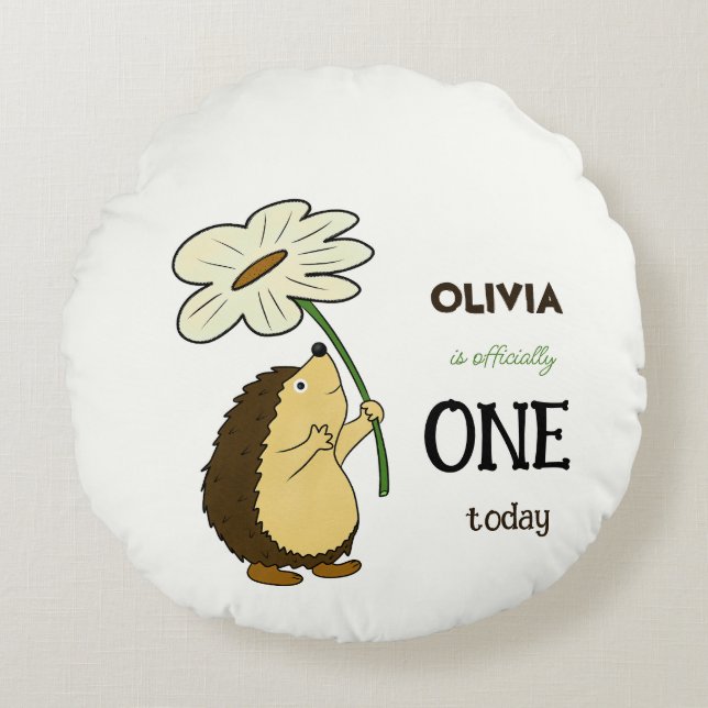 Cojín Redondo Corta eructo con flor (Anverso)