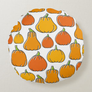 Cojín Redondo Cosecha de calabaza sin costuras. Orano maduro