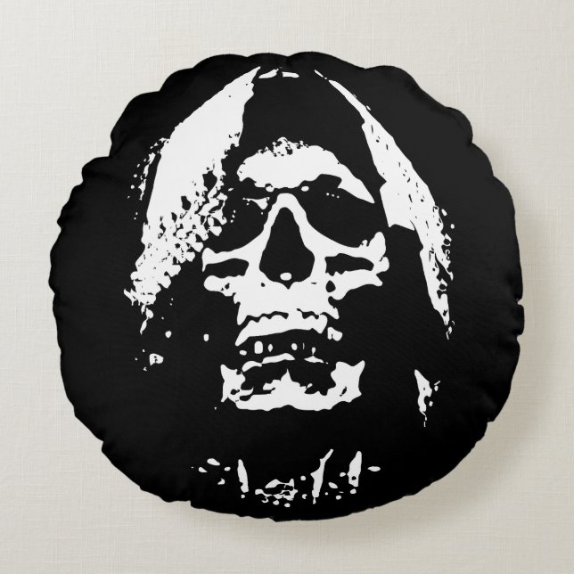 Cojín Redondo Cosechadora de almas: el miedo encarnado (Anverso)