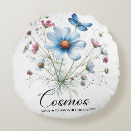 Cojín Redondo Cosmic Nest • October Birth Flower Round Pillow 
