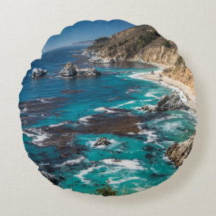 Cojín Redondo Costa de Big Sur, Costa Oeste, Costa del Pacífico