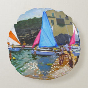 Cojín Redondo costa de Calella de palafrugall de la escuela de