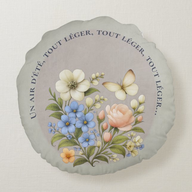 Cojín Redondo coussin boho un air d'été botanique (Reverso)