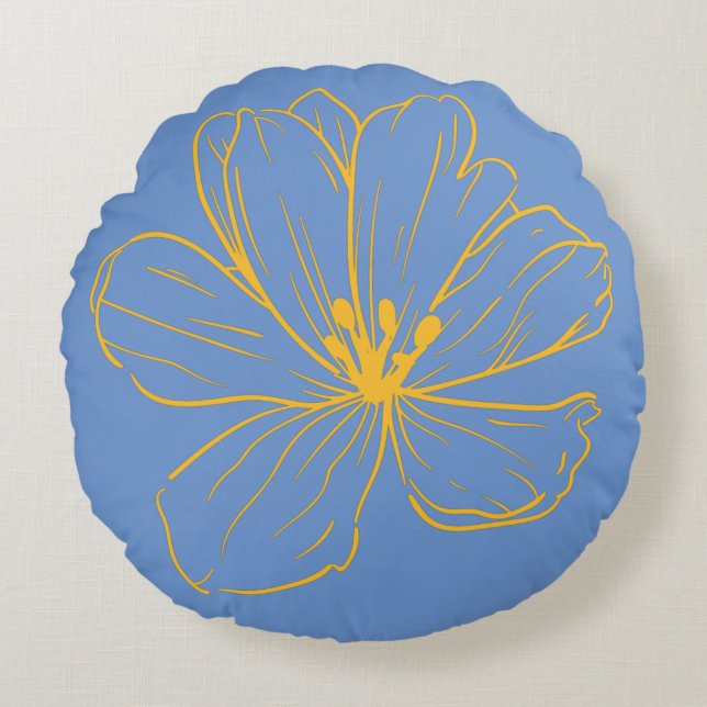 Cojín Redondo Coussin décoratif rond (40,6 cm) Une petite fleur  (Anverso)
