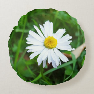 Cojín Redondo Coussin décoratif rond, Motif marguerite 
