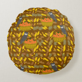 Cojín Redondo Coussin Rond Motif Citrouilles d'Automne