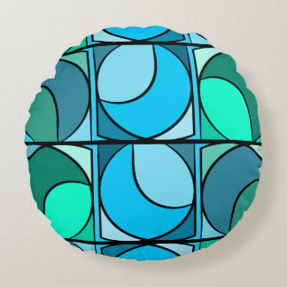 Cojín Redondo Coussins rond seventies bleu