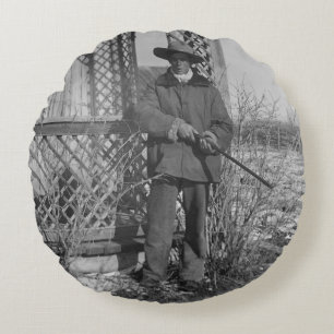 Cojín Redondo Cowboy Rancher o canadiense fuera del viejo oeste