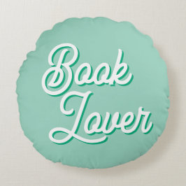 Cojín Redondo Cozy Green Book Lover Round Throw Pillow
