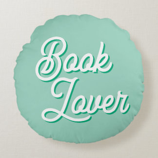 Cojín Redondo Cozy Green Book Lover Round Throw Pillow