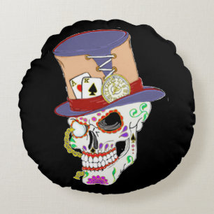 Cojín Redondo Cráneo de azúcar de Punk al vapor