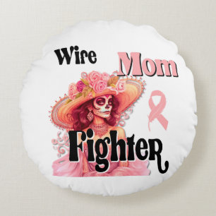 Cojín Redondo Cráneo de azúcar para la conciencia sobre el cánce