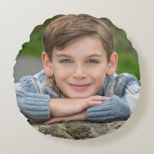 Cojín Redondo Crea la foto de tu hijo personalizada doble cara